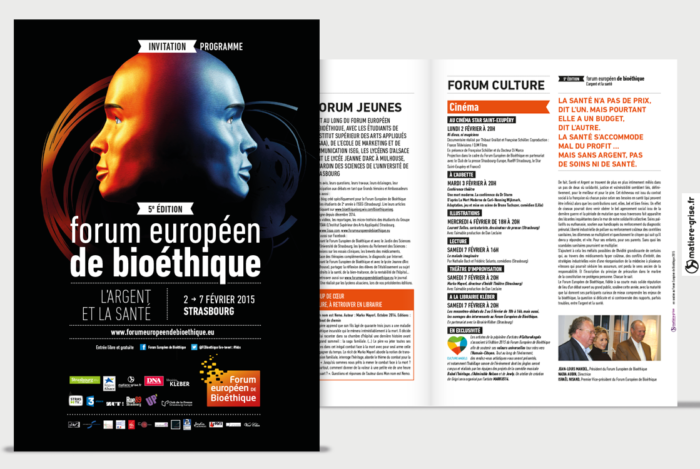 Création visuel Forum européen de bioéthique strasbourg édition 5 - agence matiere grise - print